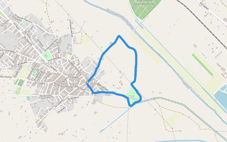 Santa Maria walking route map in Uta