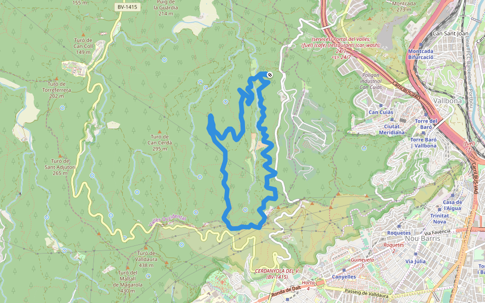 Parc de Collserola walking route map in Montcada i Reixac