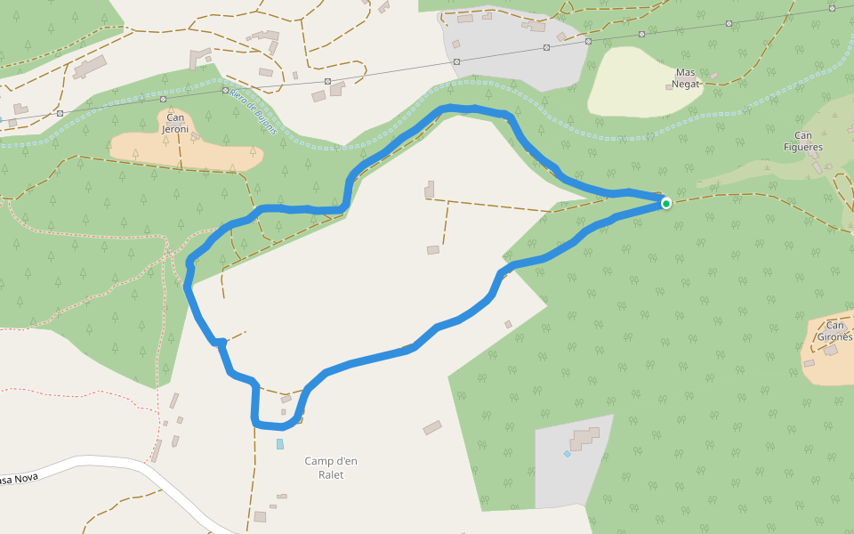 Riera de Bujonis walking route map in Sant Feliu de Guíxols