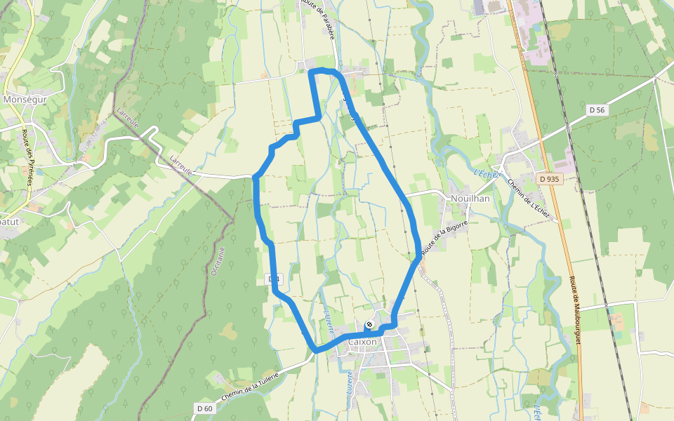 Chemin Caixon l’arrêt le nouillhan walking route map in Caixon
