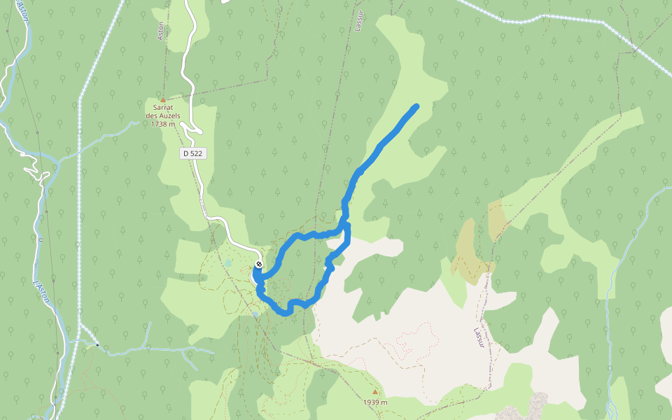 L'Orry 6 Km Piste D walking route map in Albiès