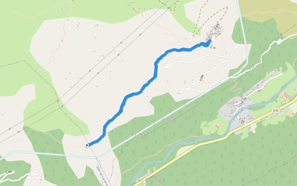 D'Illier à Lapège walking route map in Illier-et-Laramade