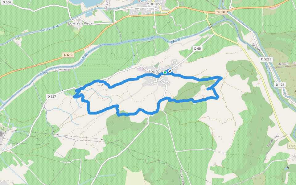 Tourouzelle walking route map in Tourouzelle