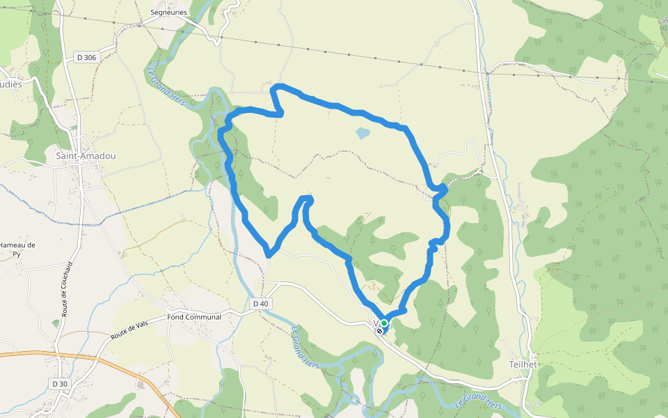 Vals walking route map in Vals