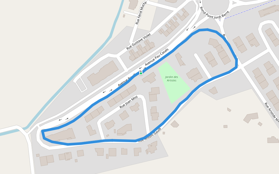 Jardin des Artistes walking route map in Le Soler