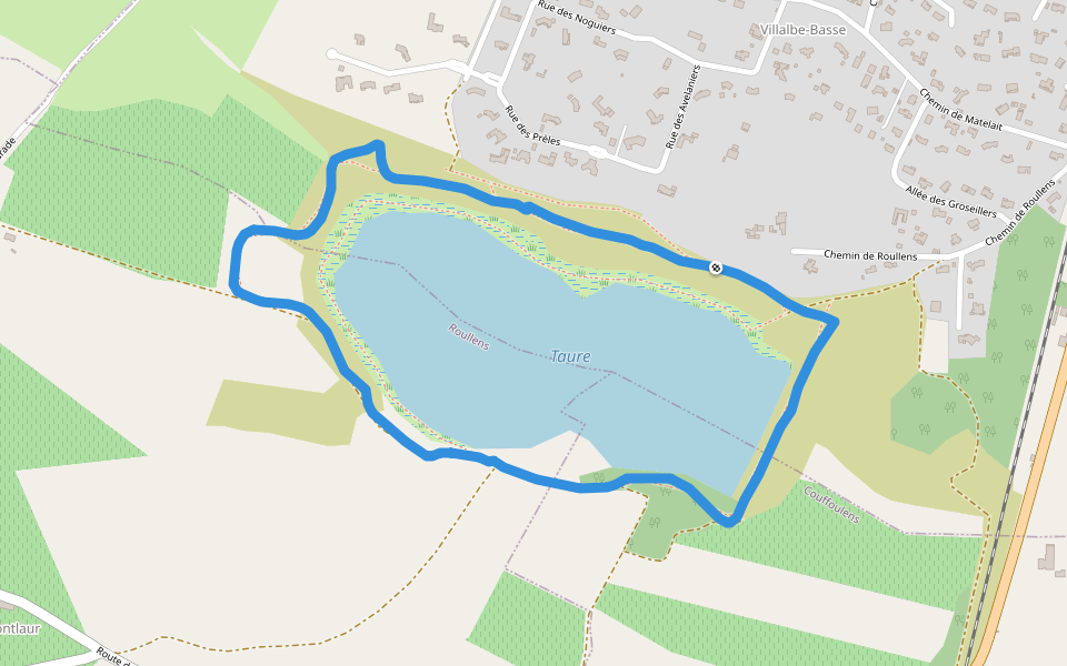 Taure walking route map in Carcassonne