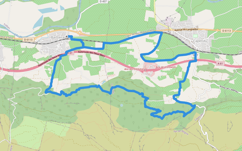 Chemin de Miramond - Chemin de Mayrac walking route map in Barbaira