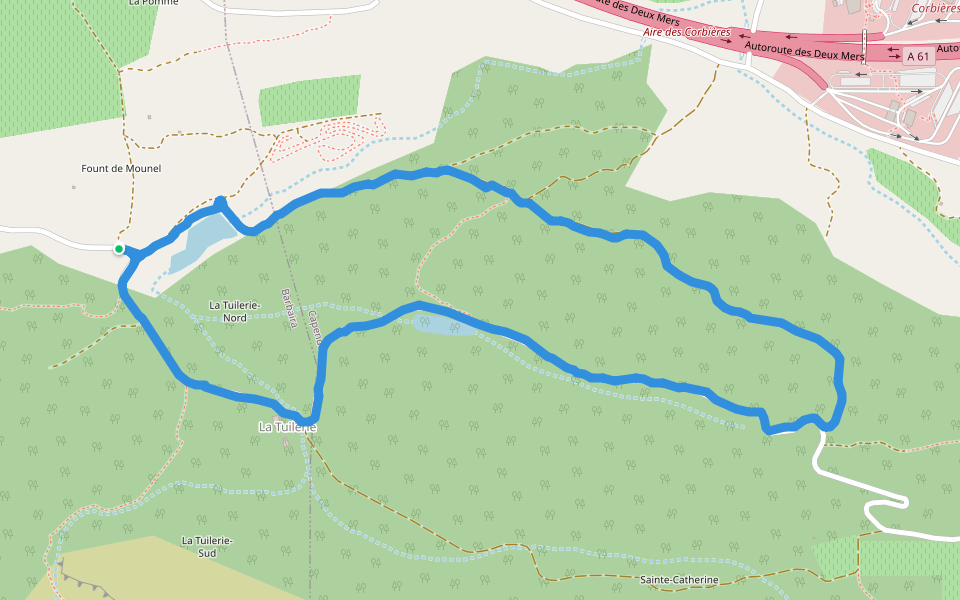 Chemin du Rec de Tale walking route map in Barbaira
