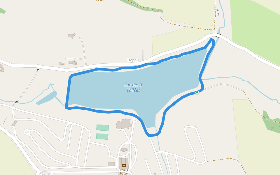Lac des 3 Vallées walking route map in Lectoure