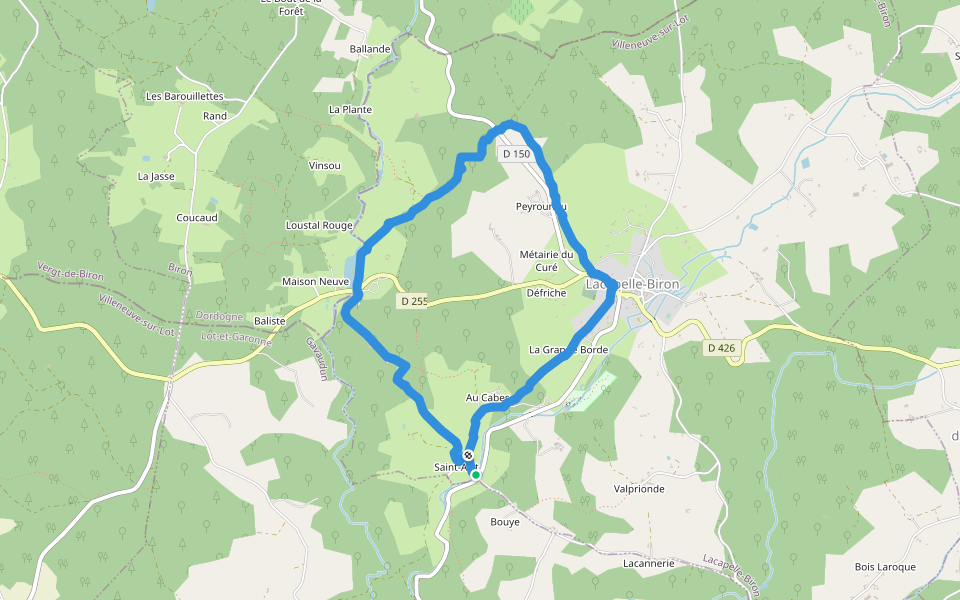 Saint avit - La capelle biron  walking route map in Lacapelle-Biron