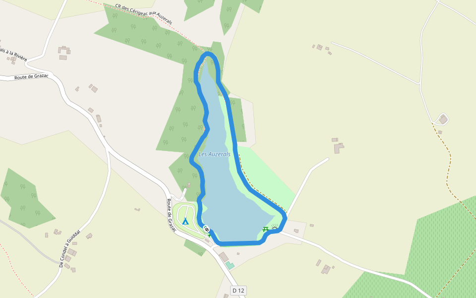 Les Auzerals walking route map in Rabastens