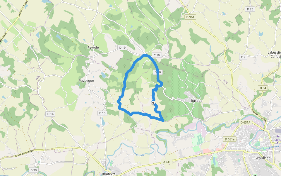 La Fontié walking route map in Busque
