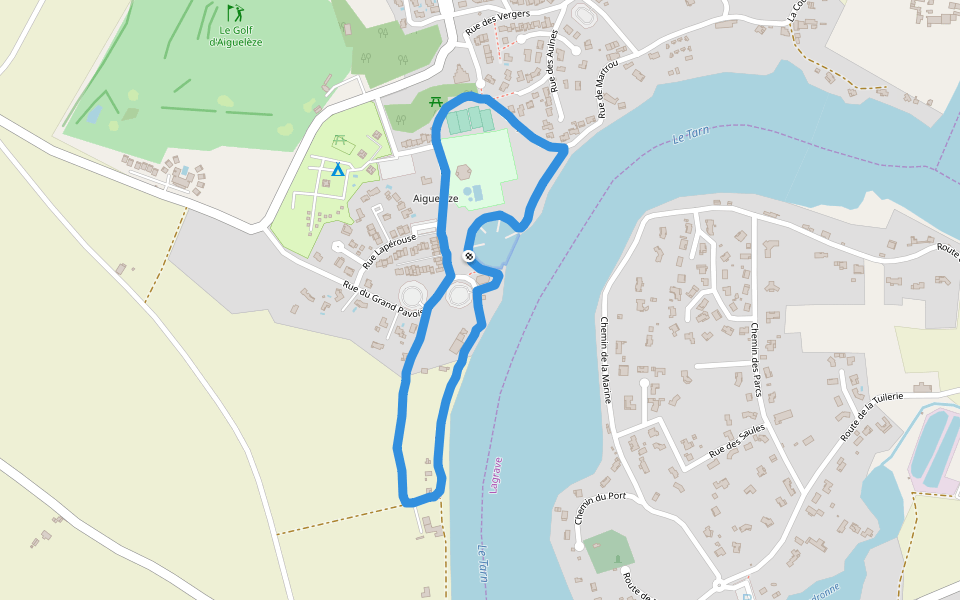 Le Tarn walking route map in Rivières