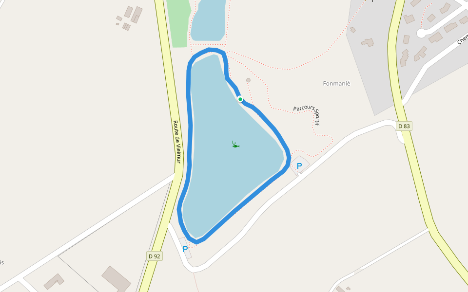 Parcours Sportif walking route map in Lautrec