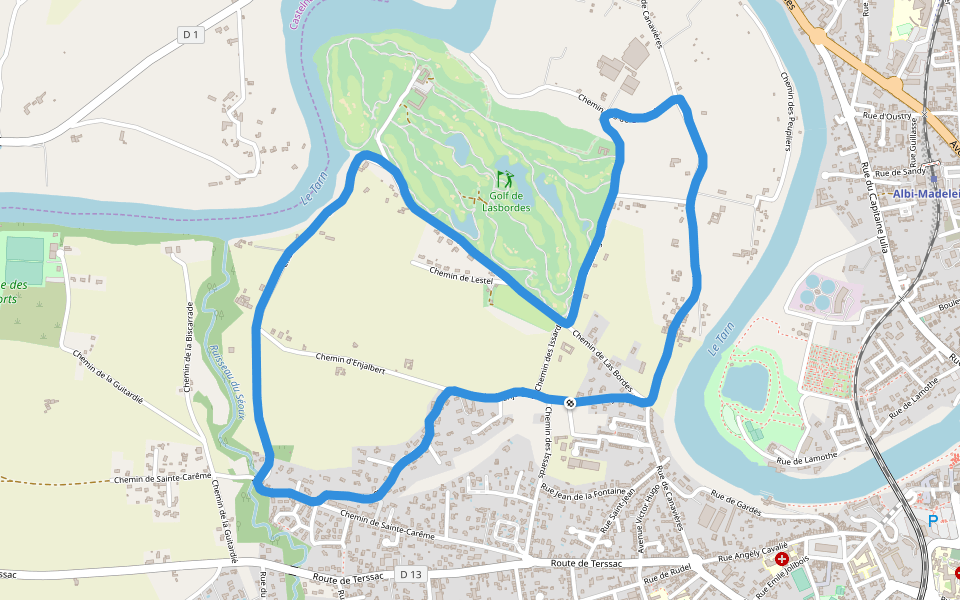 Practice walking route map in Albi