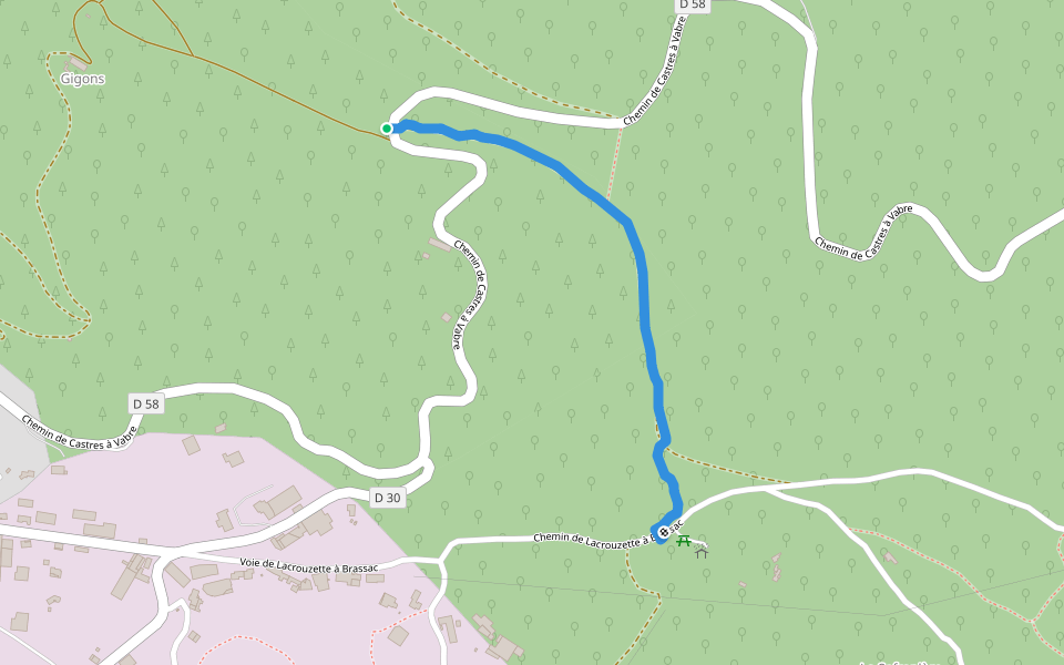 gigons walking route map in Lacrouzette