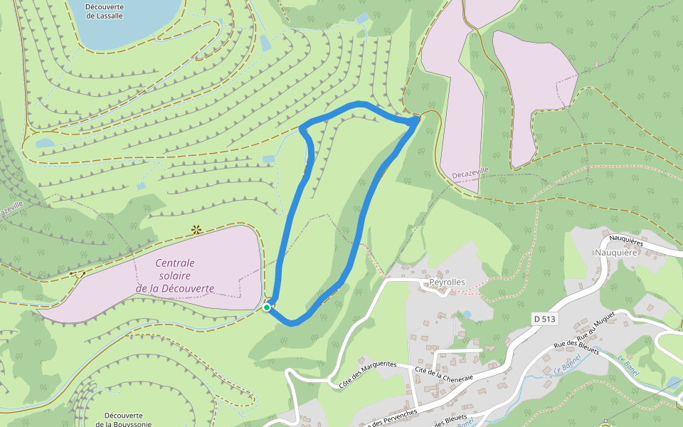 Le panoramique walking route map in Aubin