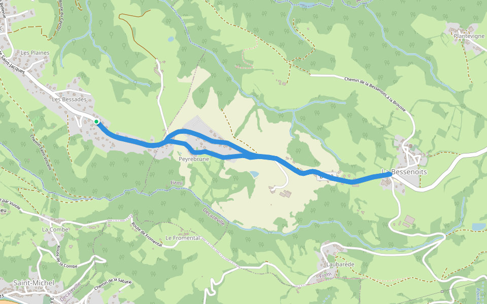 Chemin Saint-Vincent walking route map in Flagnac