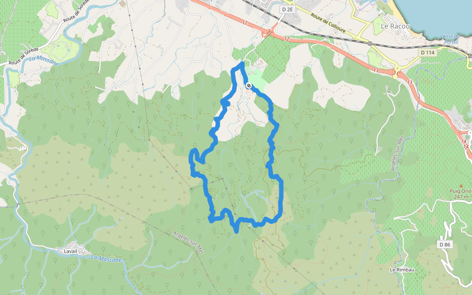 Piste DFCI AL41 walking route map in Argelès-sur-Mer