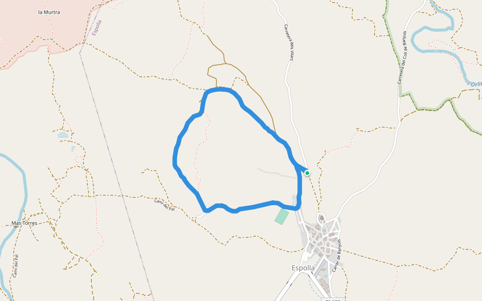 Còrrec del Merdanç walking route map in Espolla