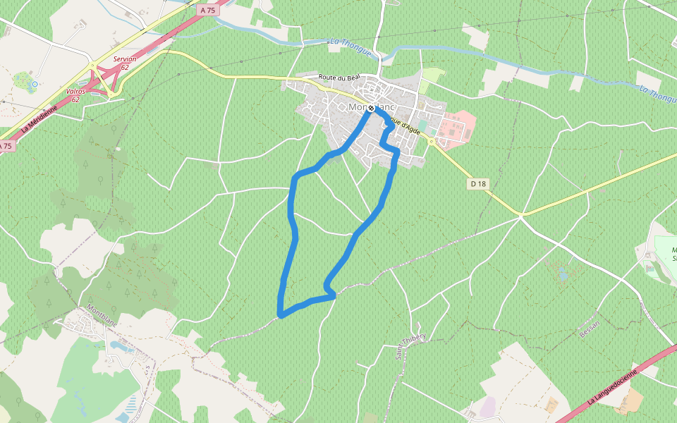 Montblanc walking route map in Montblanc