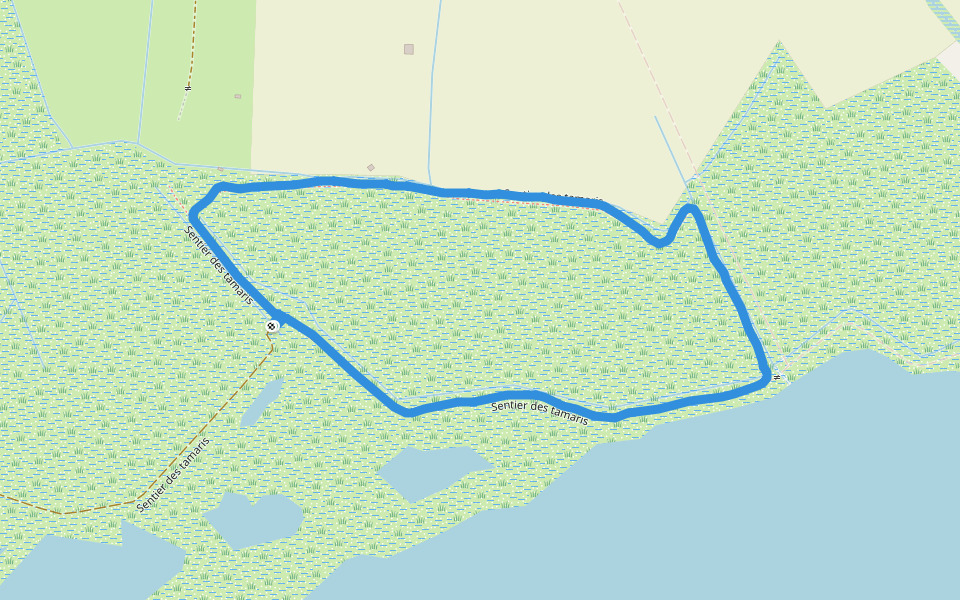 Réserve naturelle du Méjean walking route map in Lattes