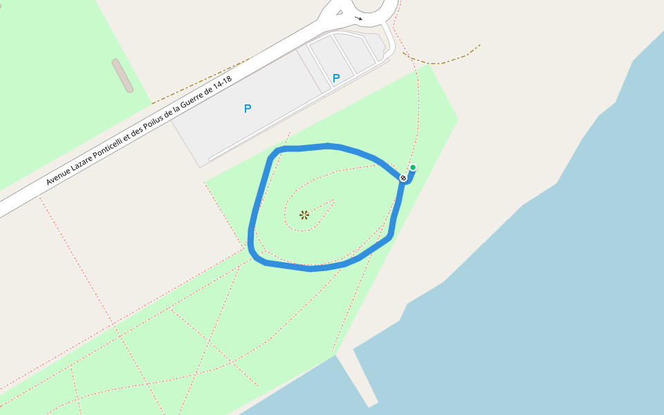 Promenade Serge Andréoni walking route map in Berre-l'Étang