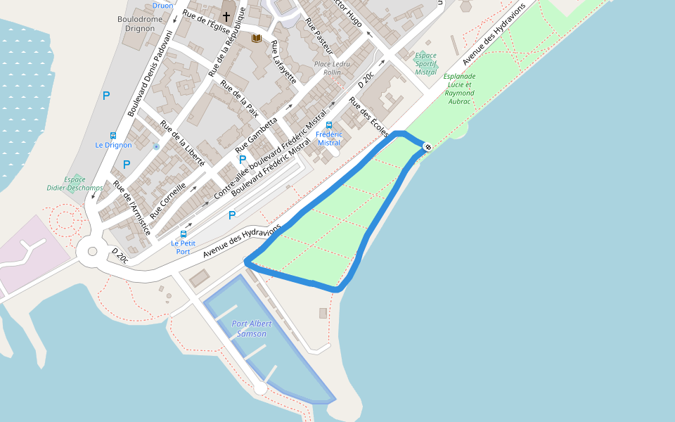 Promenade Serge Andréoni walking route map in Berre-l'Étang