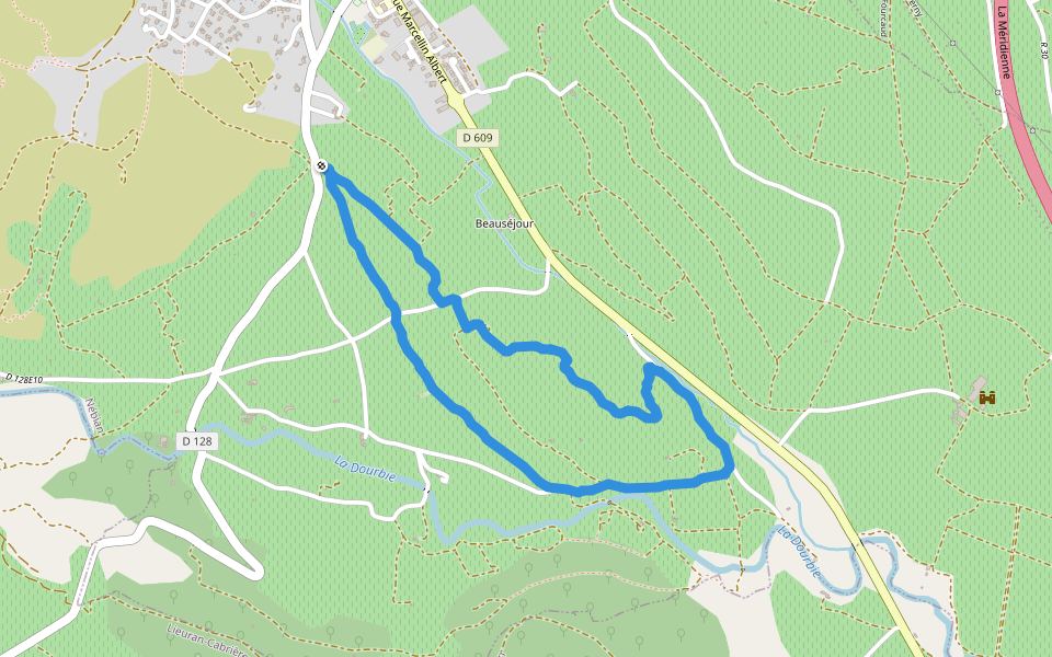 Beauséjour walking route map in Nébian