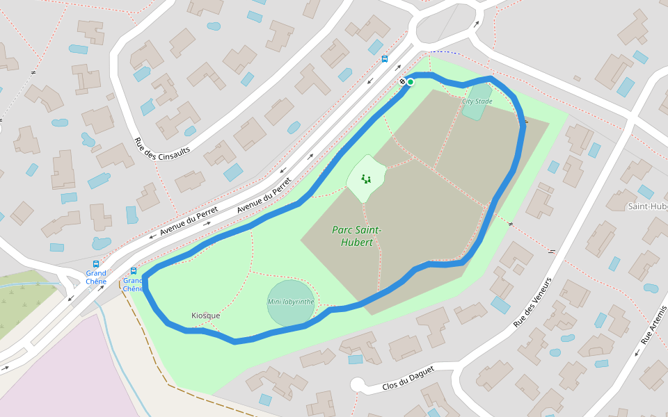 Parc Saint-Hubert walking route map in Juvignac