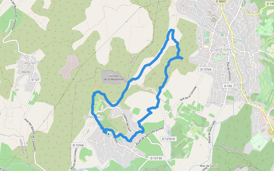 Laval walking route map in Combaillaux