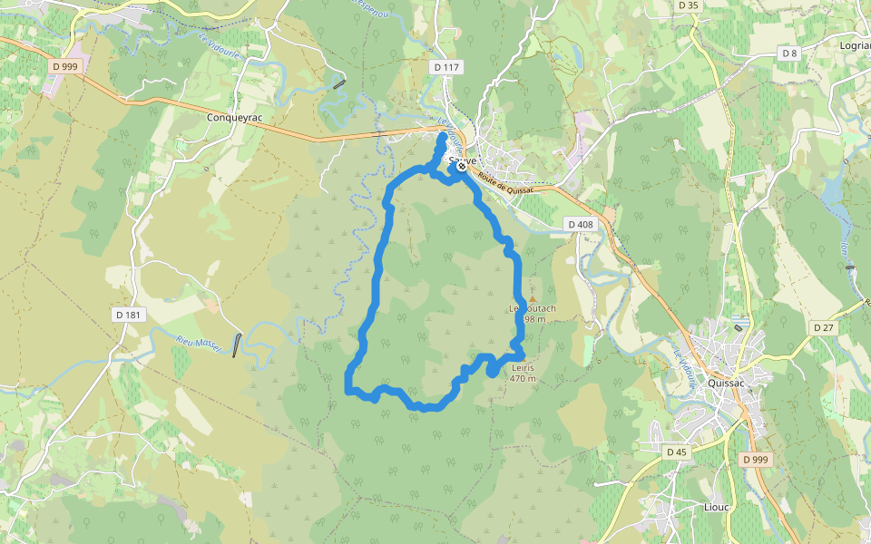 Leiris walking route map in Sauve