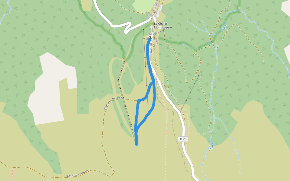 Chemin de Chomeur walking route map in Cubières