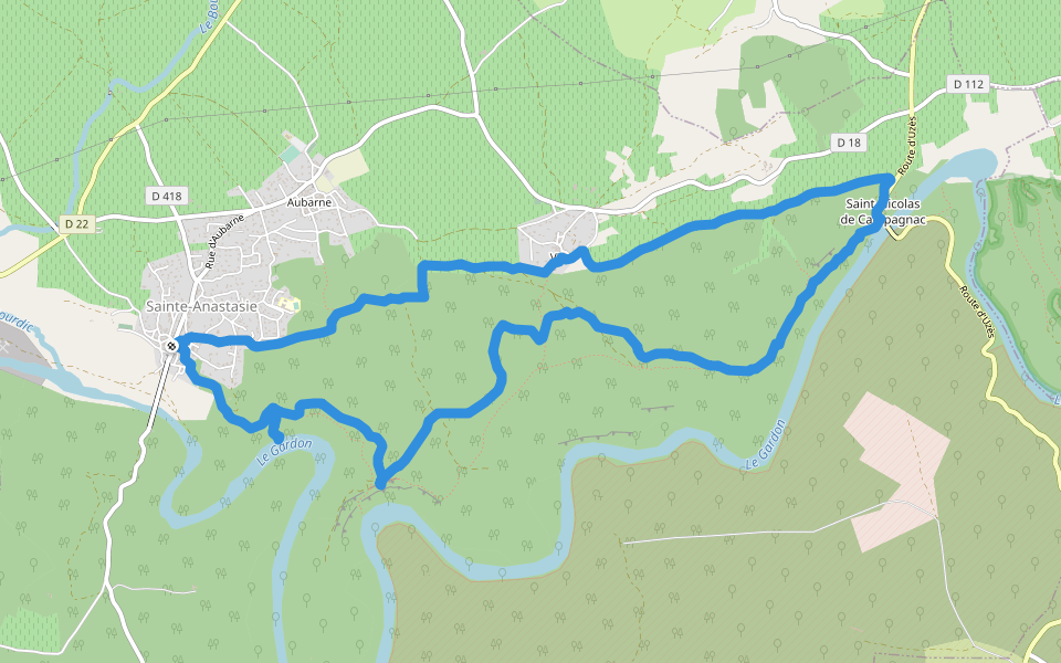 Station de Pompage walking route map in Sainte-Anastasie