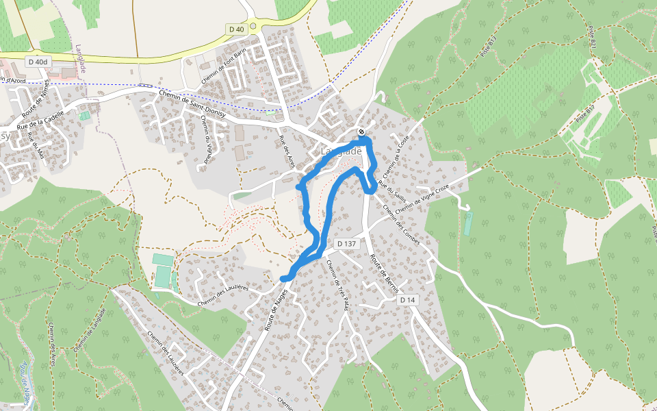 Langlade walking route map in Langlade