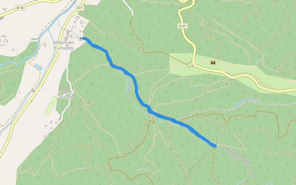 Chemin du Chef walking route map in Allègre-les-Fumades