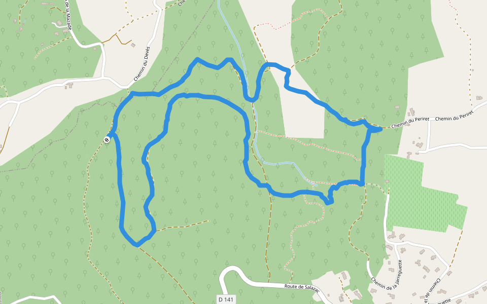 Chemin de la Cannelle walking route map in Aiguèze