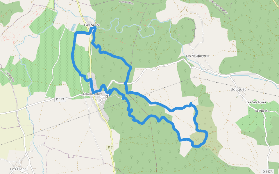 Navacelles walking route map in Navacelles