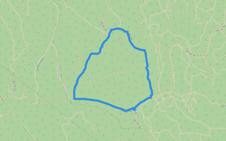 DFCI-RO-246 walking route map in Lamanon