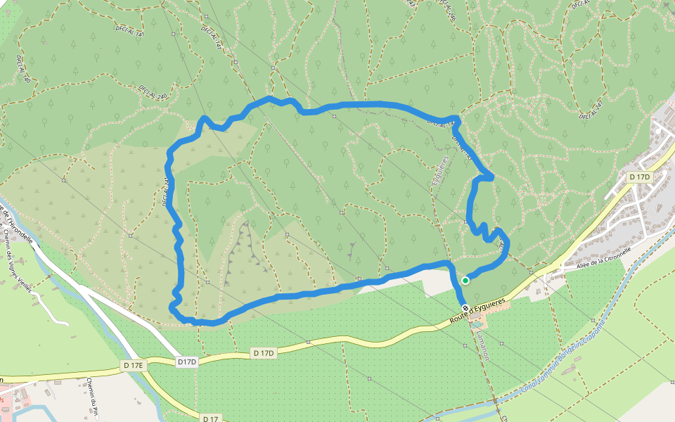 colline Lamanon walking route map in Lamanon