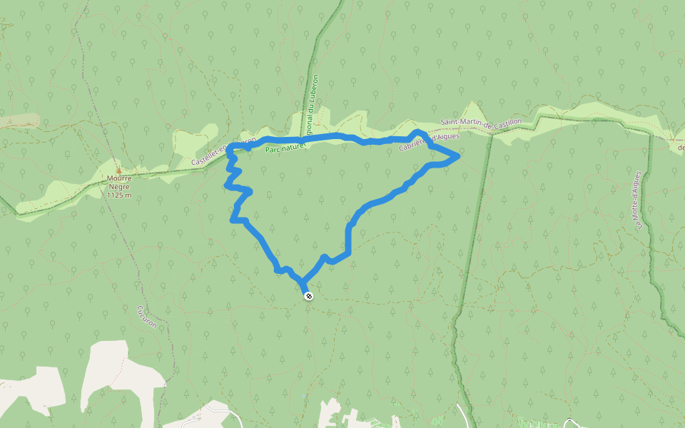 Piste DFCI walking route map in Cabrières-d'Aigues