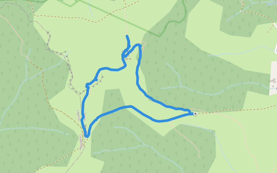 Dent de Rez walking route map in Gras