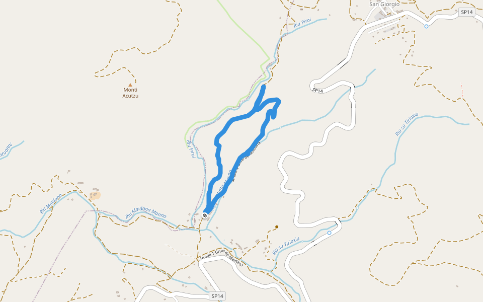 Strada 4 Gruxi de Maidana walking route map in Dolianova