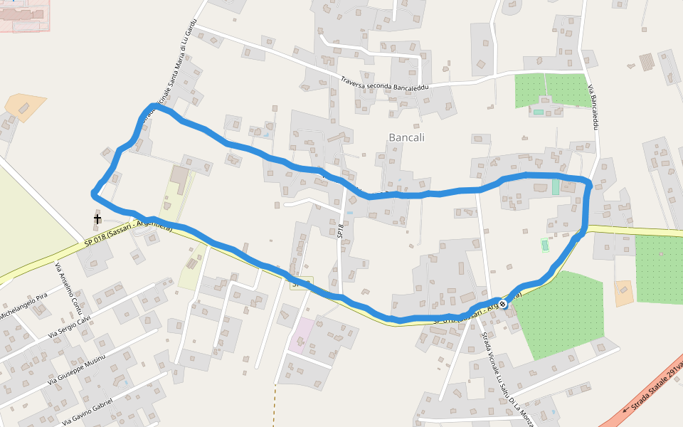 Bancali walking route map in Bancali