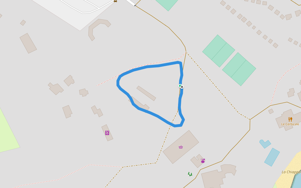 Chiappa walking route map in Porto-Vecchio