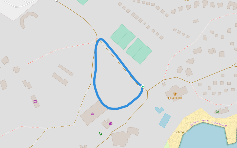 Chiappa walking route map in Porto-Vecchio