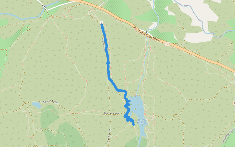 lac des escarcets walking route map in Le Cannet-des-Maures