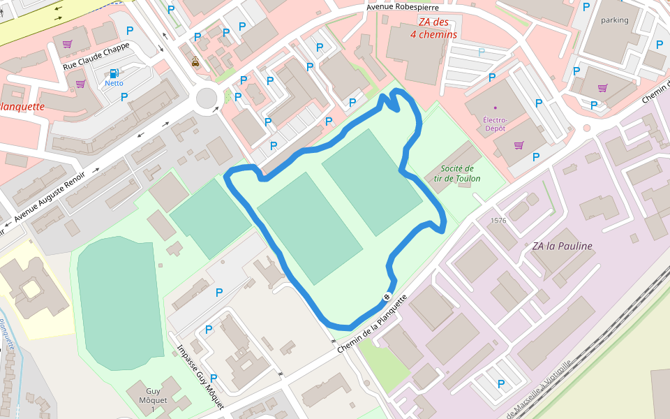 Socité de tir de Toulon walking route map in La Garde