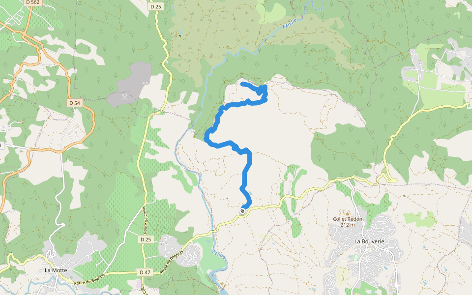 Piste de la Règue Nord (G701) walking route map in Le Muy