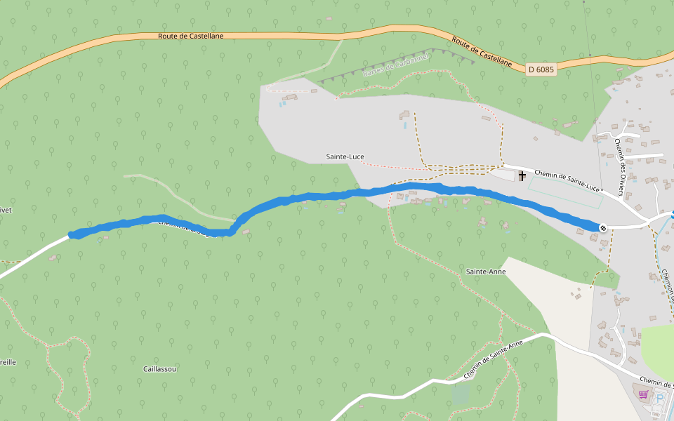 Sainte Anne walking route map in Saint-Vallier-de-Thiey